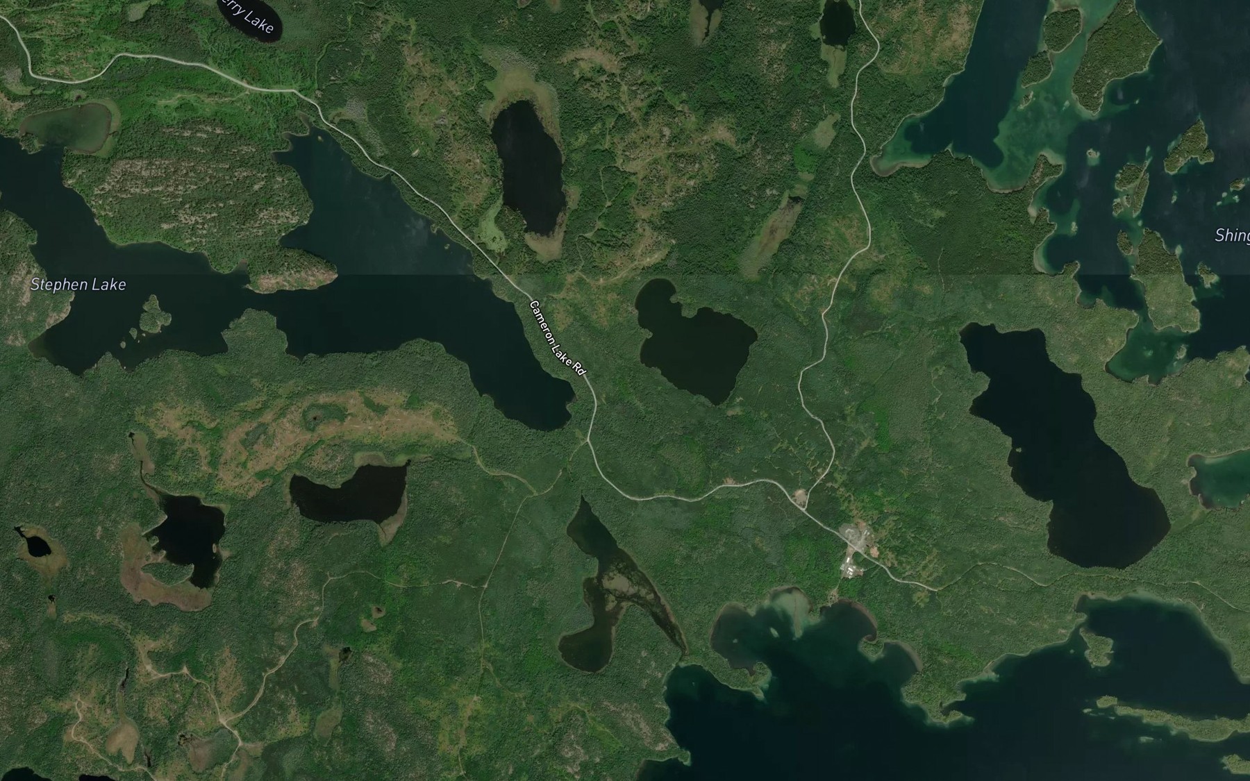 Satellite map of the Cameron Creek