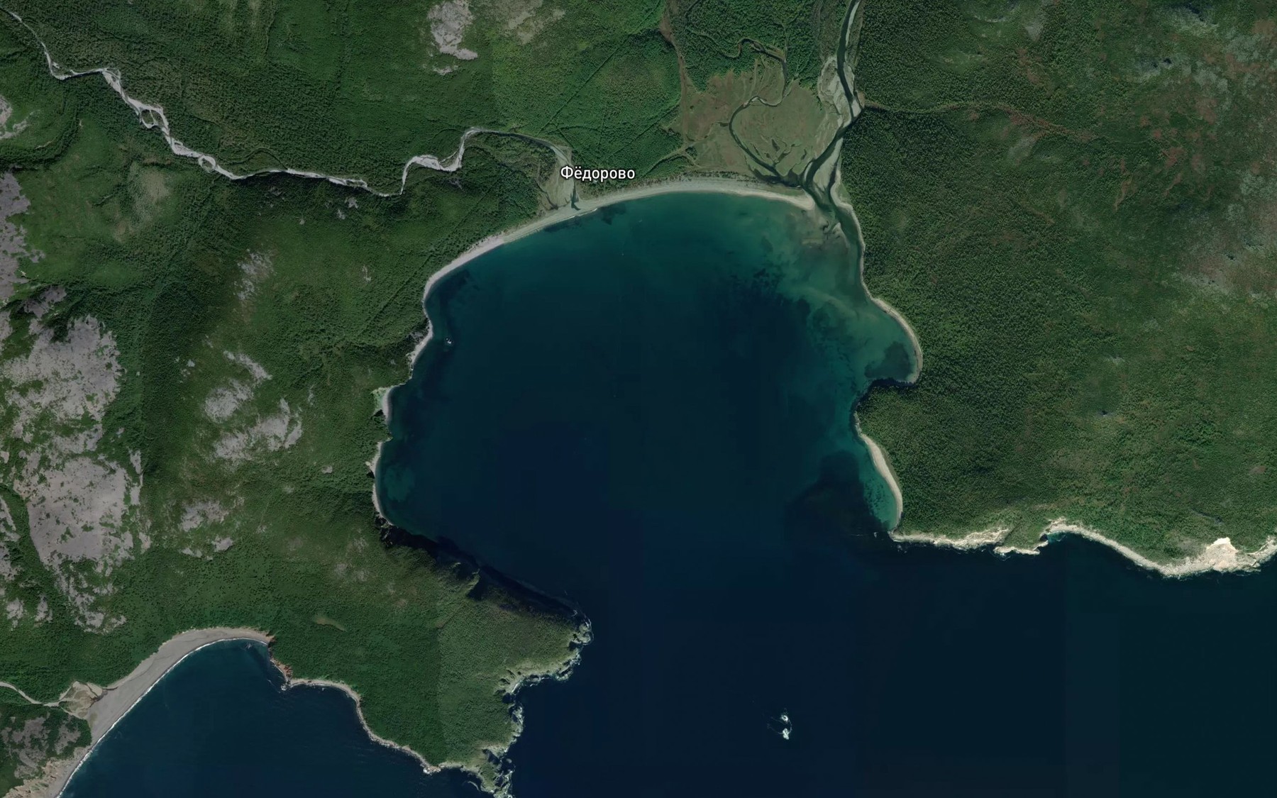 Satellite map of the Zaliv Fedora