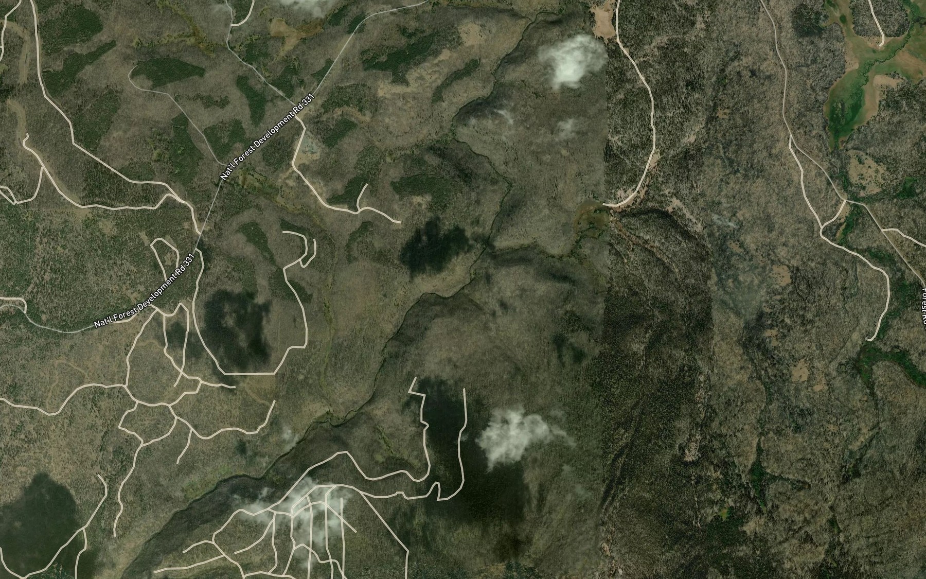 Satellite map of the Berry Creek
