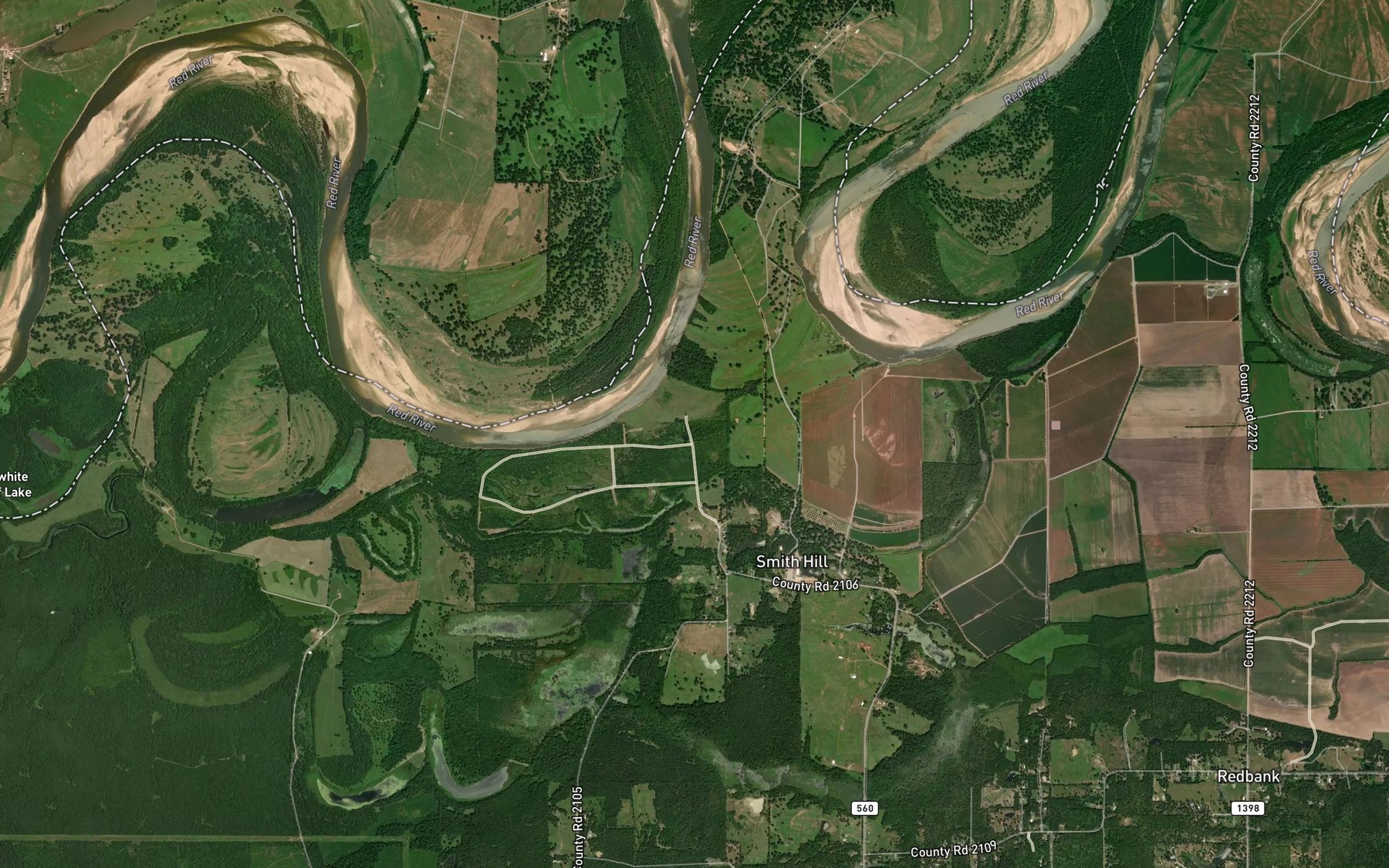 Satellite map of the Little Red Lake