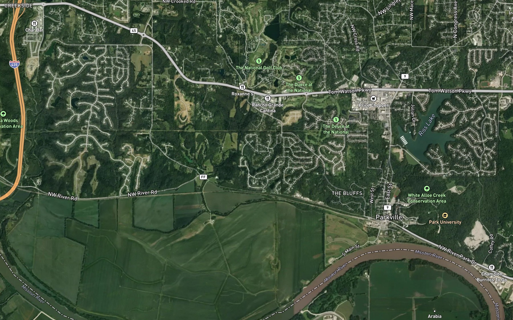 Satellite map of the Enoch Lake