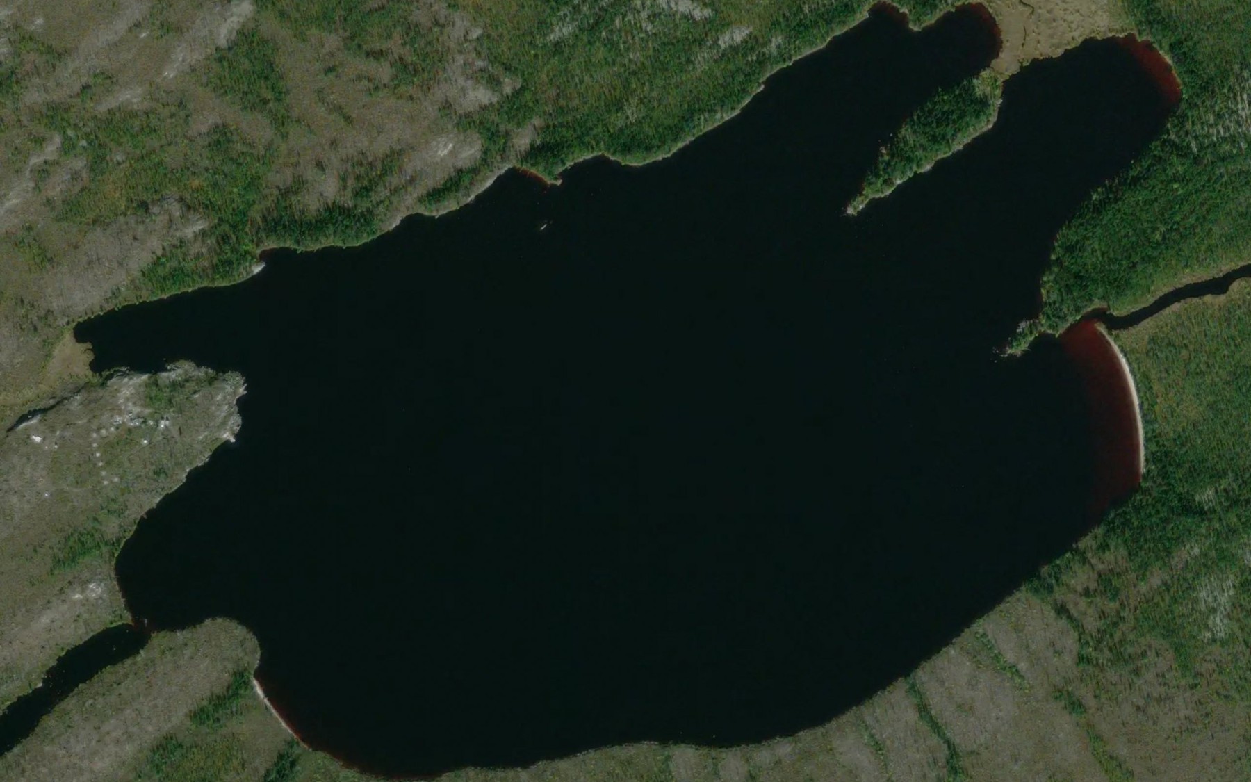 Satellite map of the Lac Nistam Siyachistuwach Kaupwanaskwenuch