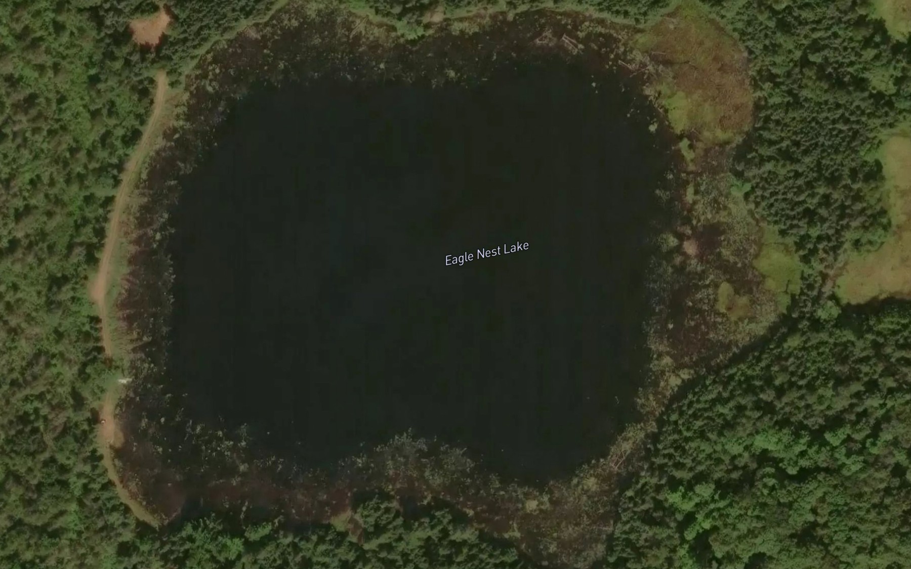Satellite map of the Eagle Nest Lake