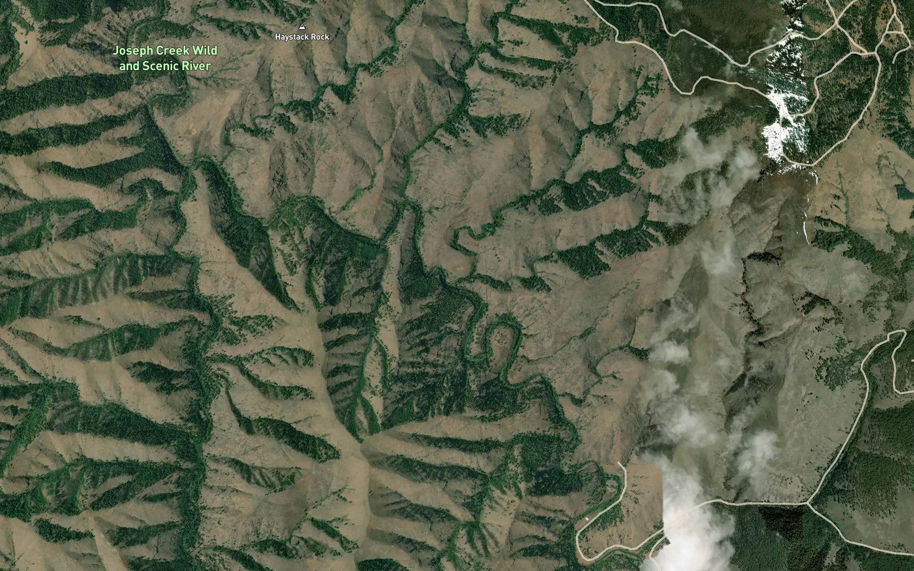 Satellite map of the North Fork Cliff Creek