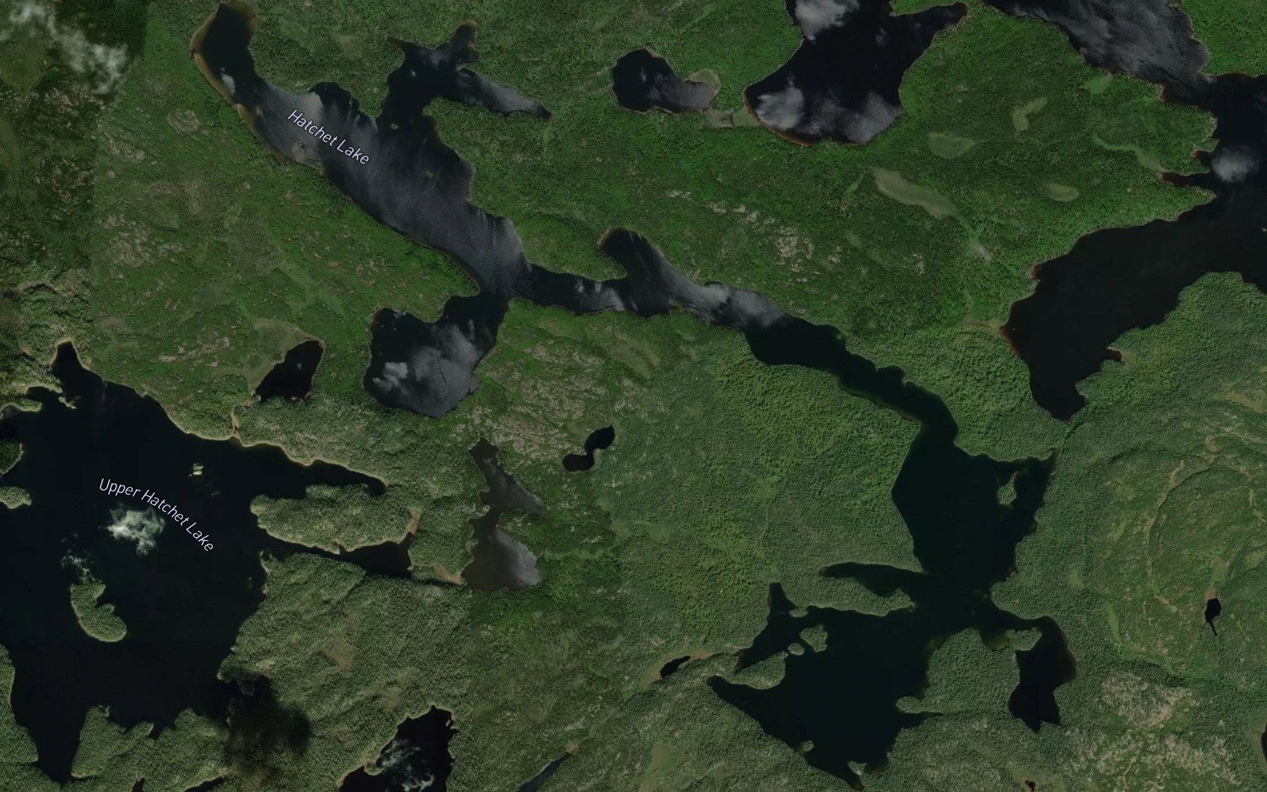 Satellite map of the Hatchet Lake