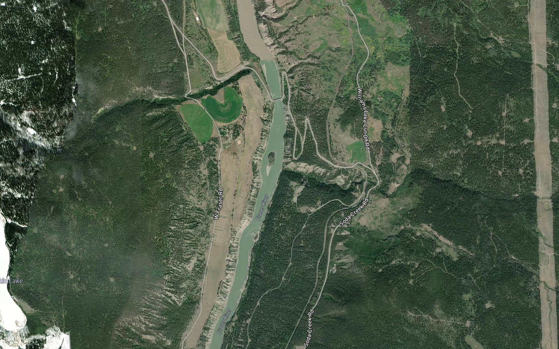 Satellite map of the Whiskey Creek