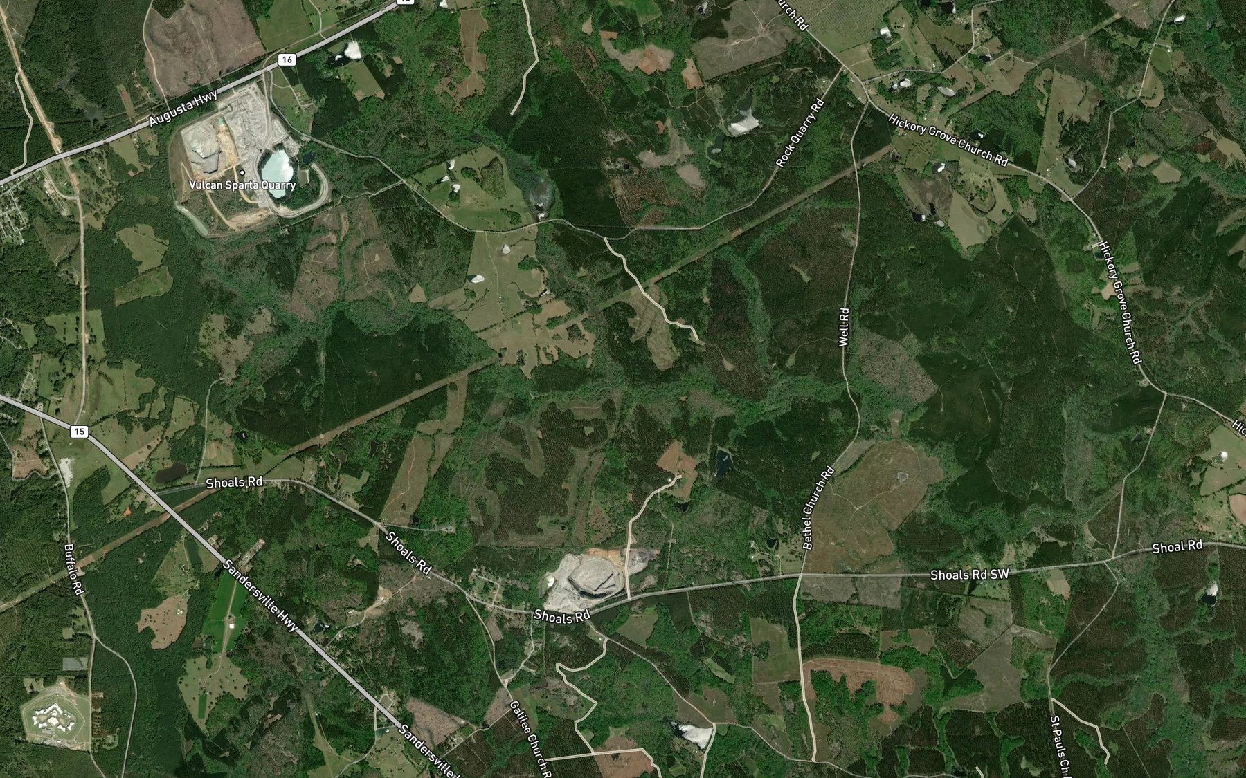 Satellite map of the Twomile Creek