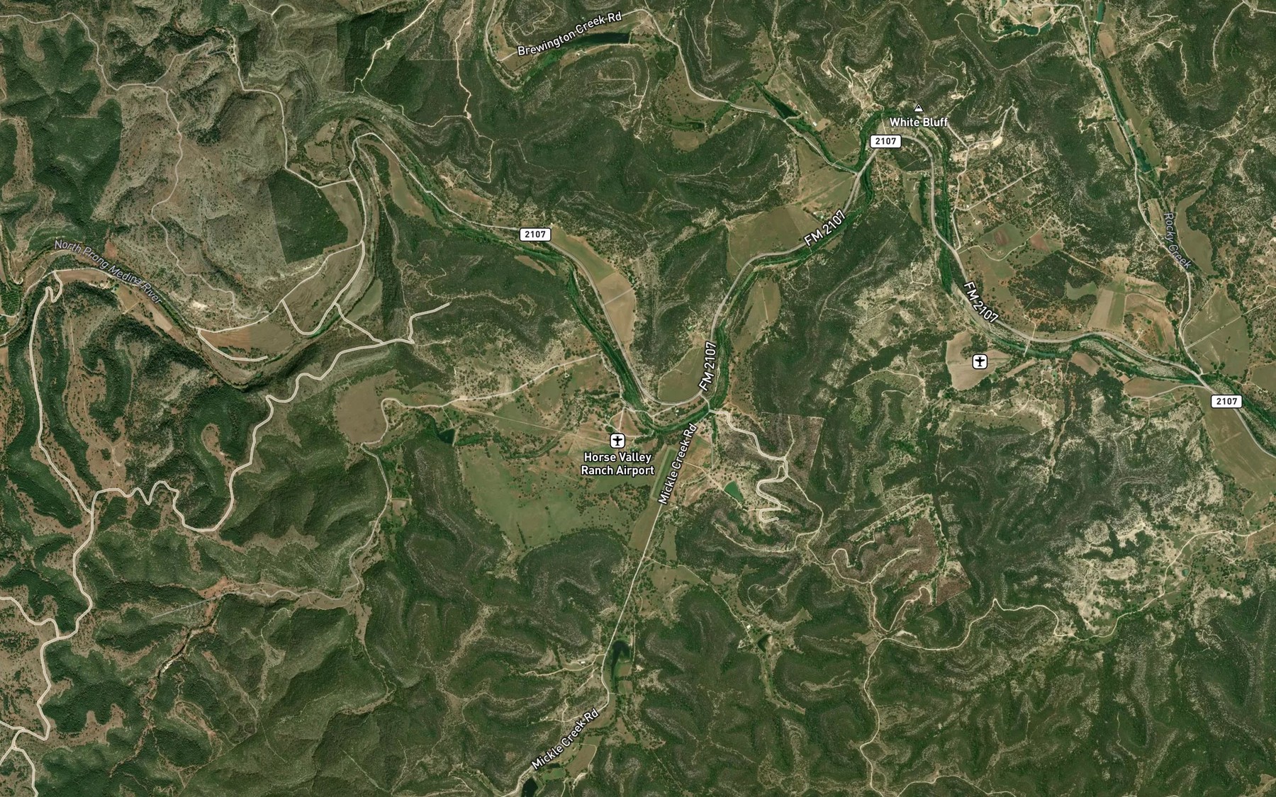 Satellite map of the Horse Creek