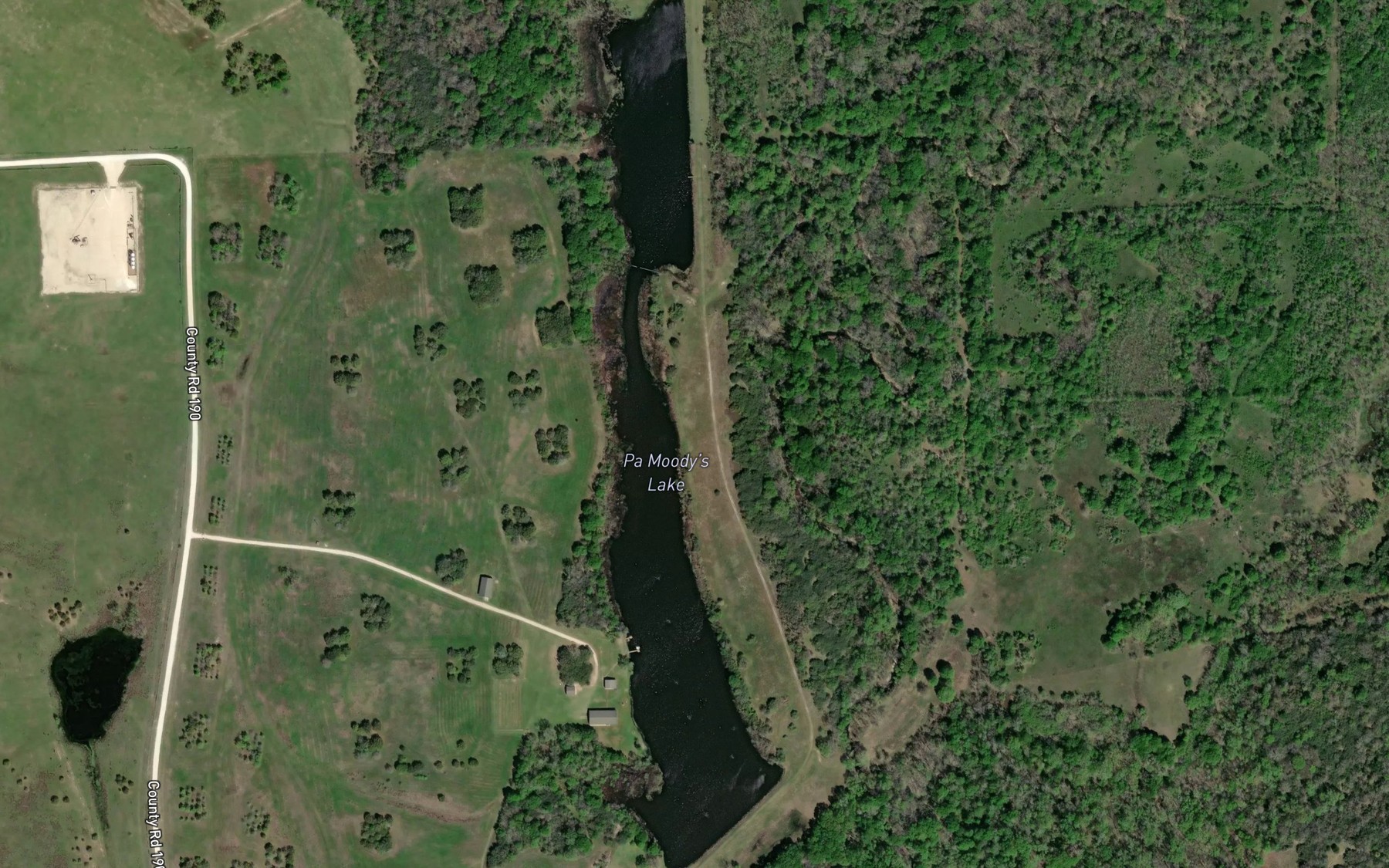 Satellite map of the Moody Lake