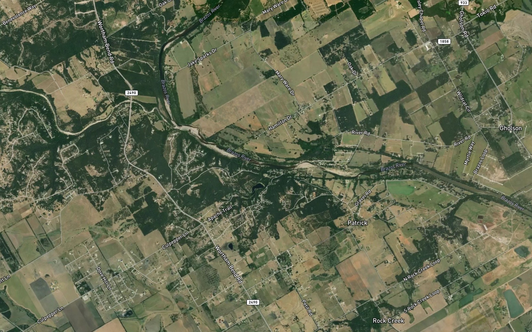 Satellite map of the Eagle Creek