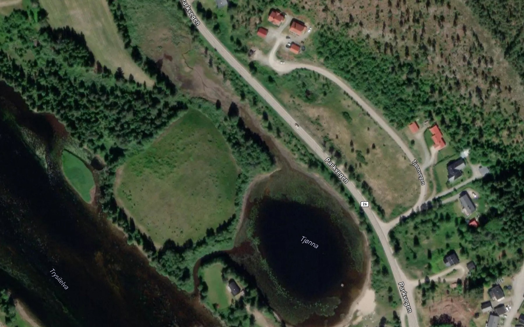 Satellite map of the Tjonna