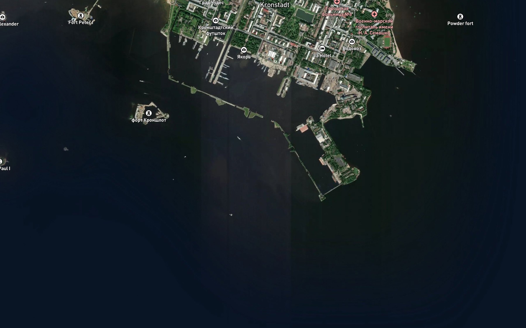 Satellite map of the Malyy Kronshtadtskiy Reyd