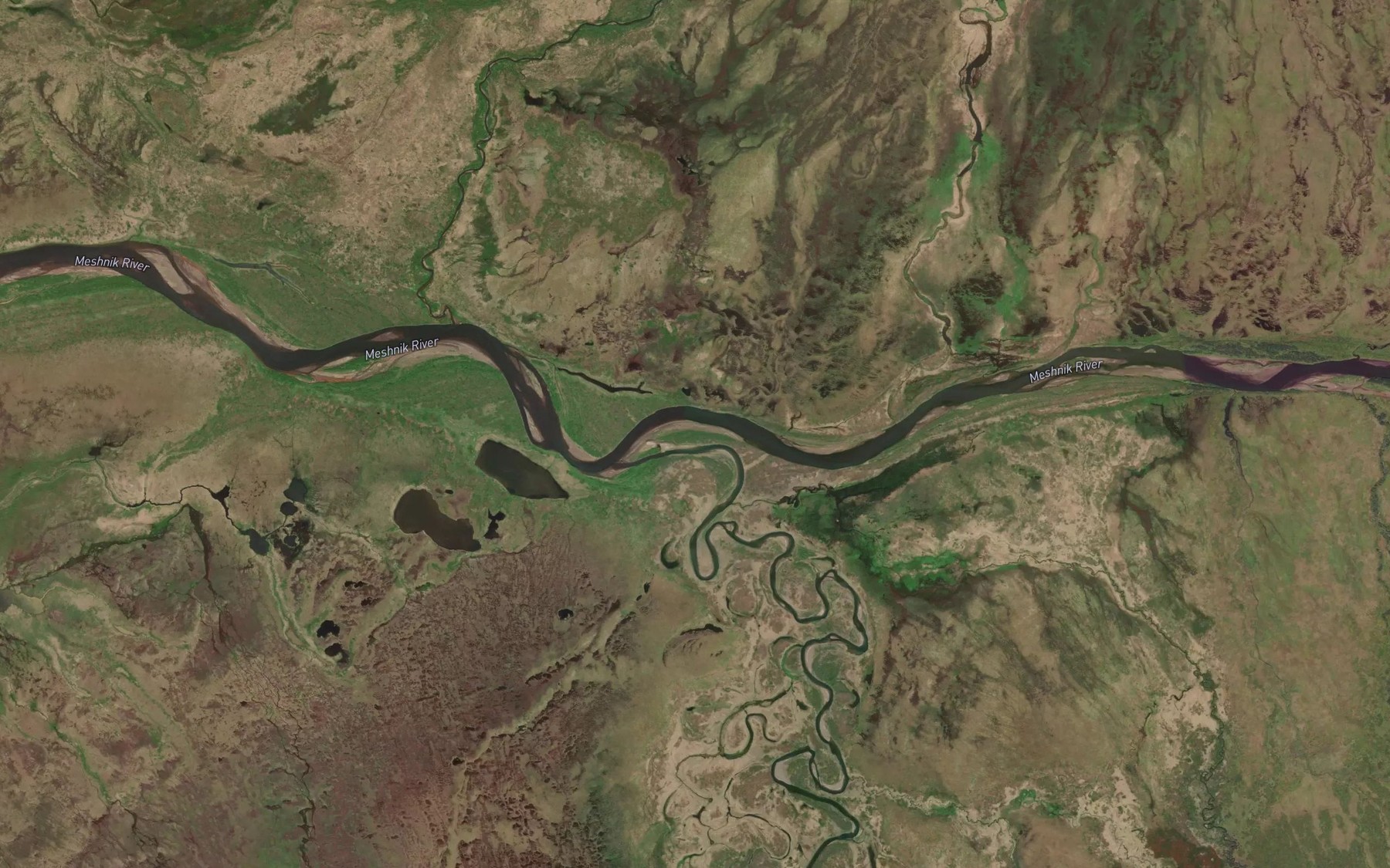 Satellite map of the Blue Violet Creek