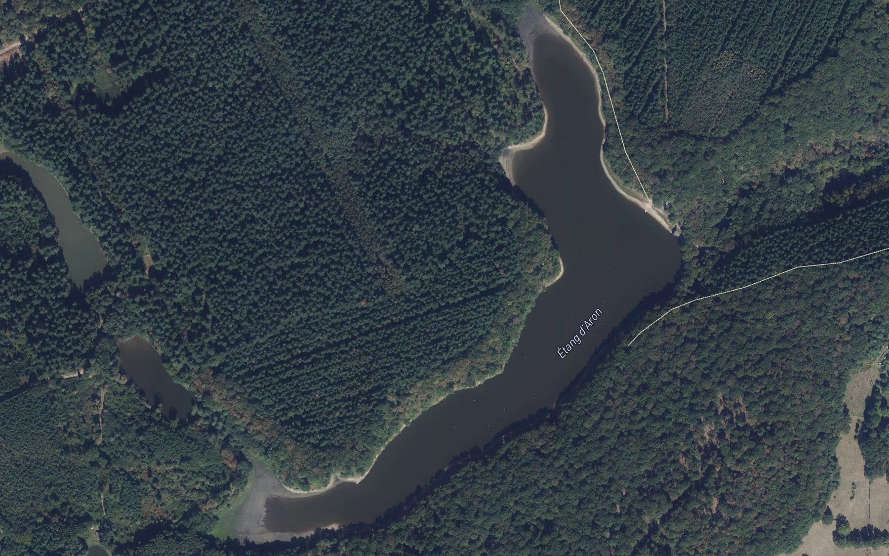 Satellite map of the Etang d'Aron