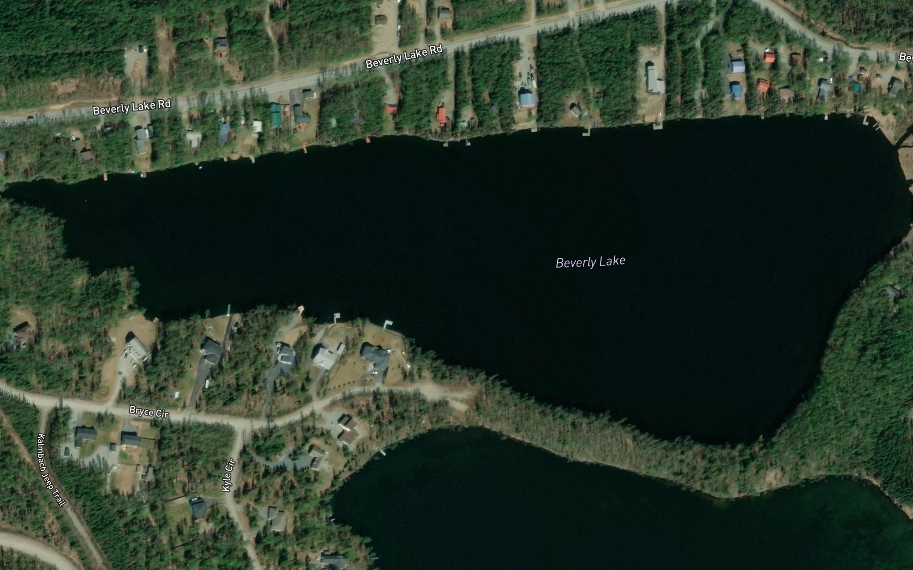 Satellite map of the Beverly Lake