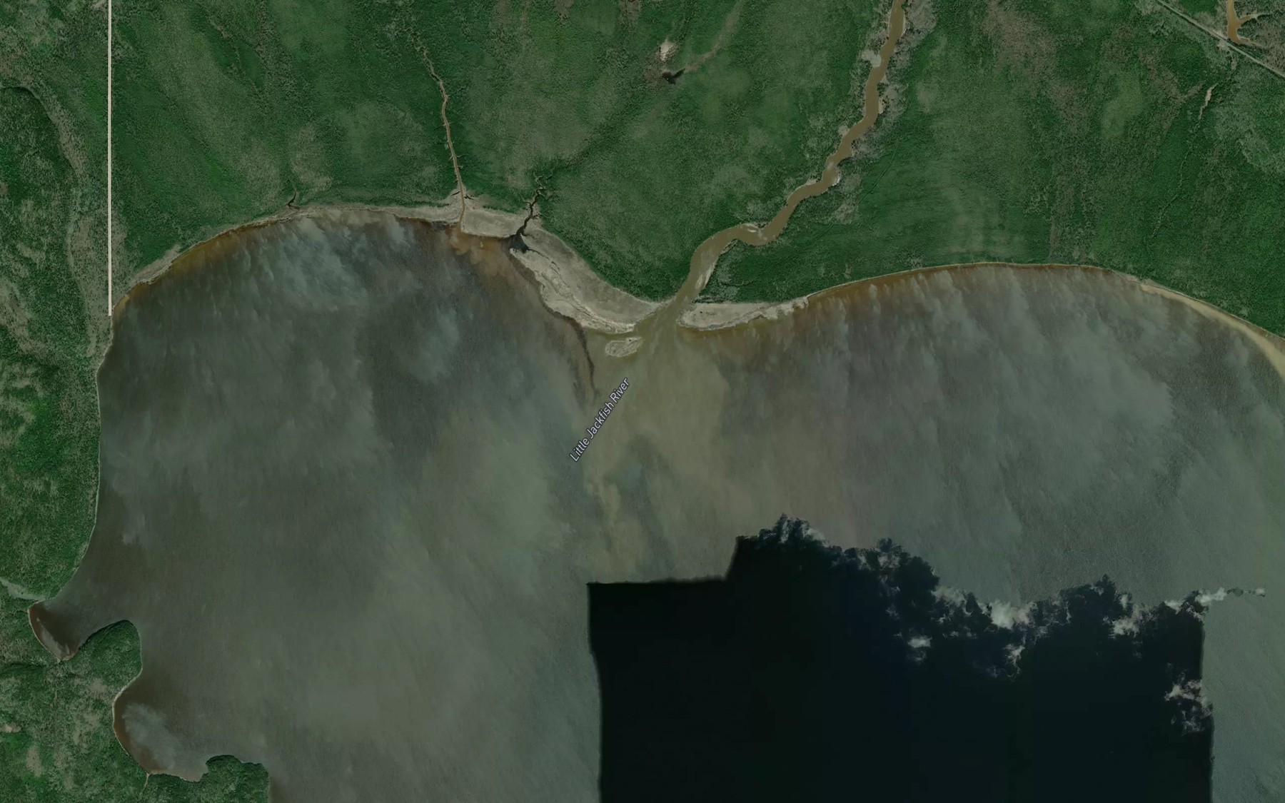 Satellite map of the Little Jackfish River