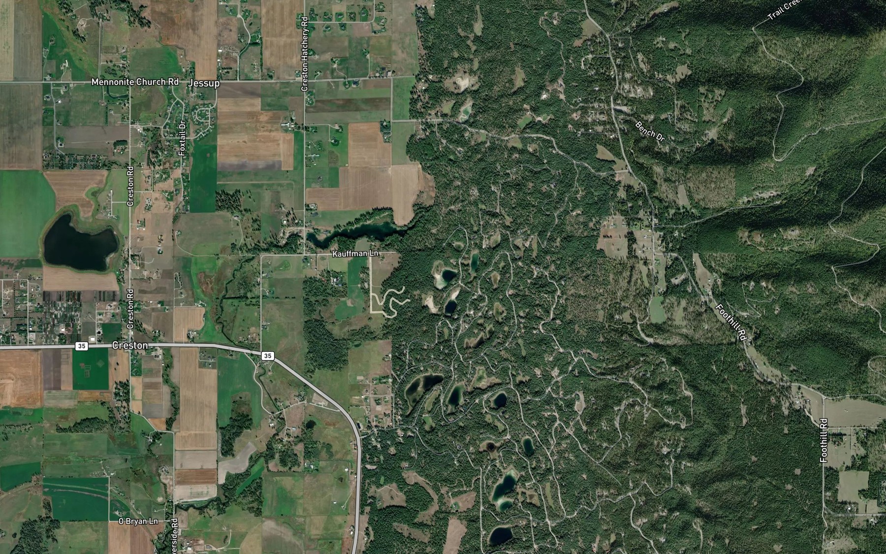 Satellite map of the Swimming Lake