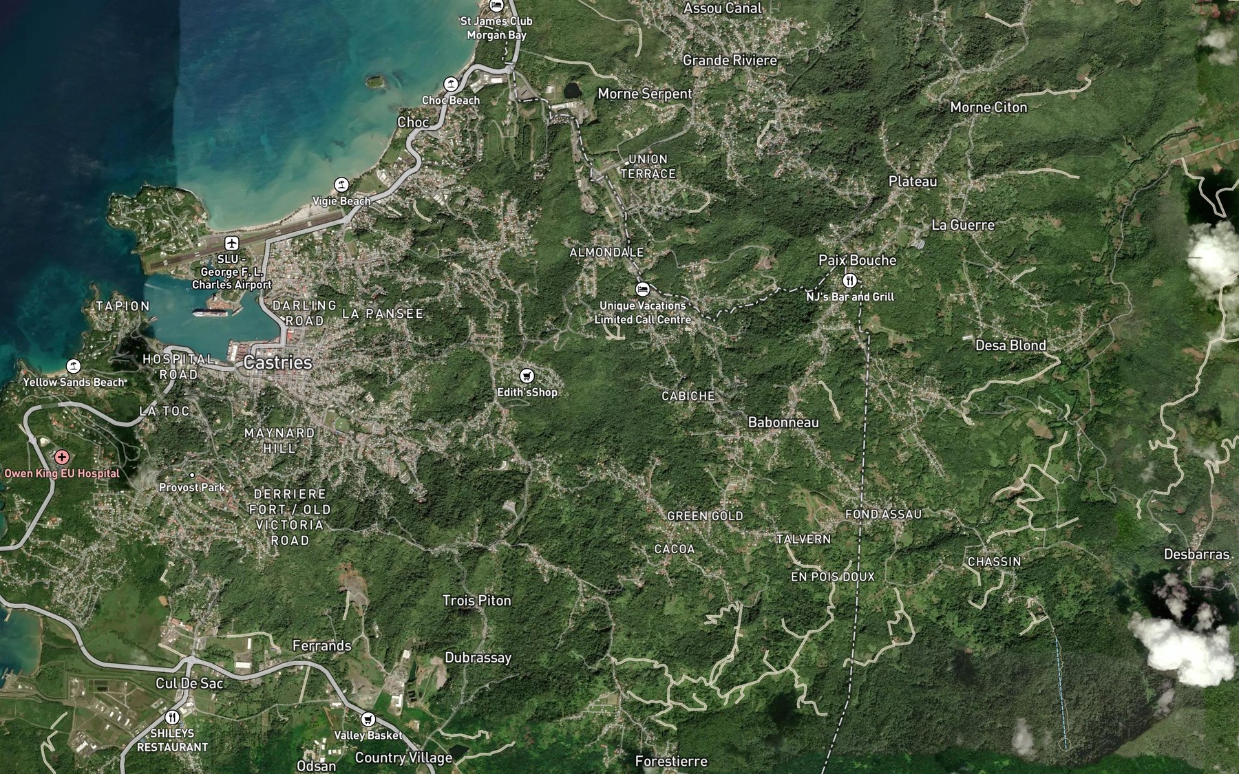 Satellite map of the Ravine Fontellio
