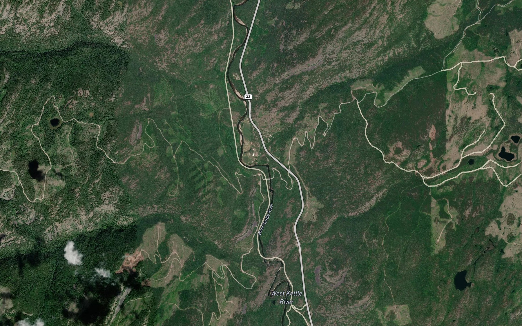Satellite map of the Taurus Creek