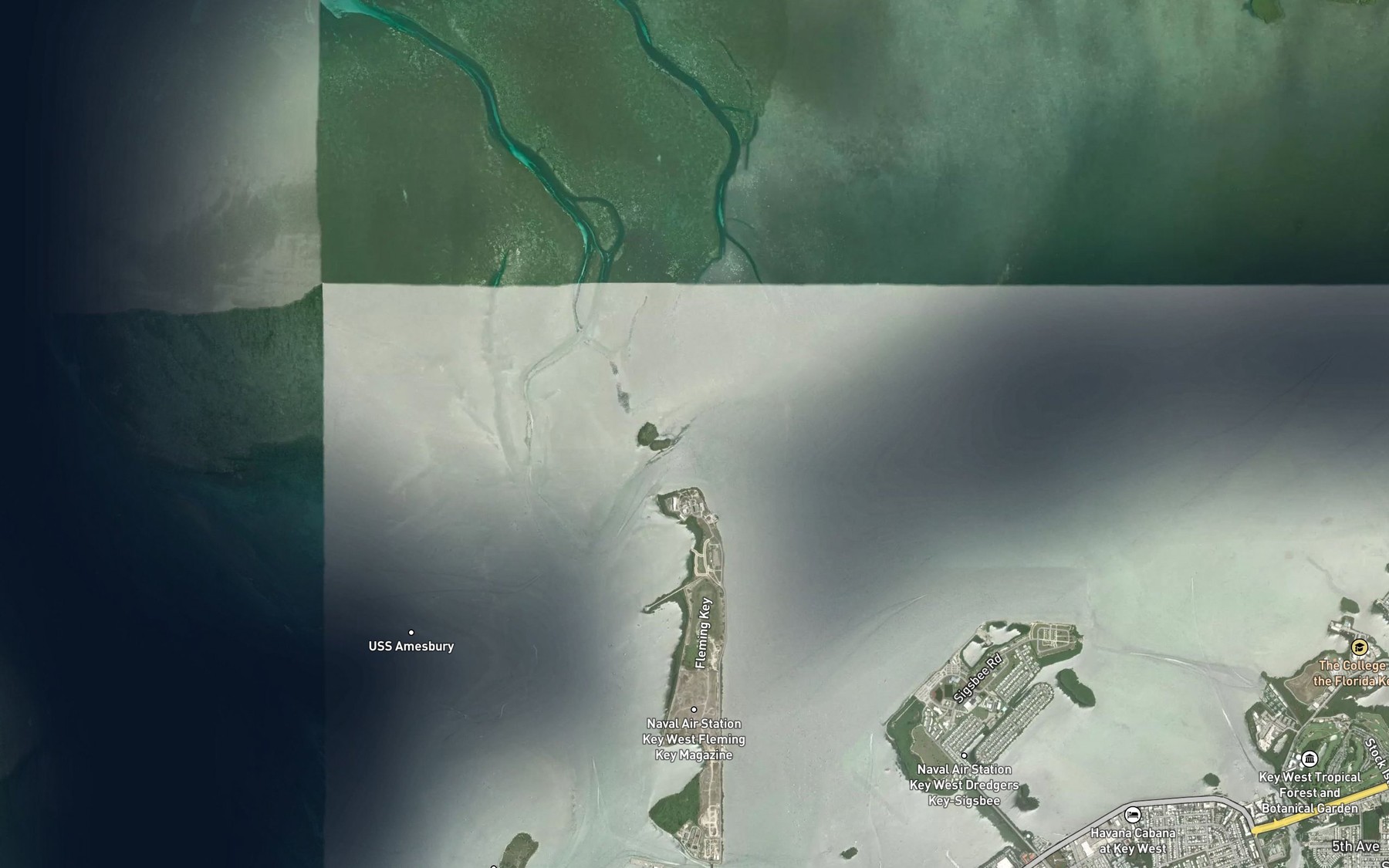 Satellite map of the Garrison Bight Channel