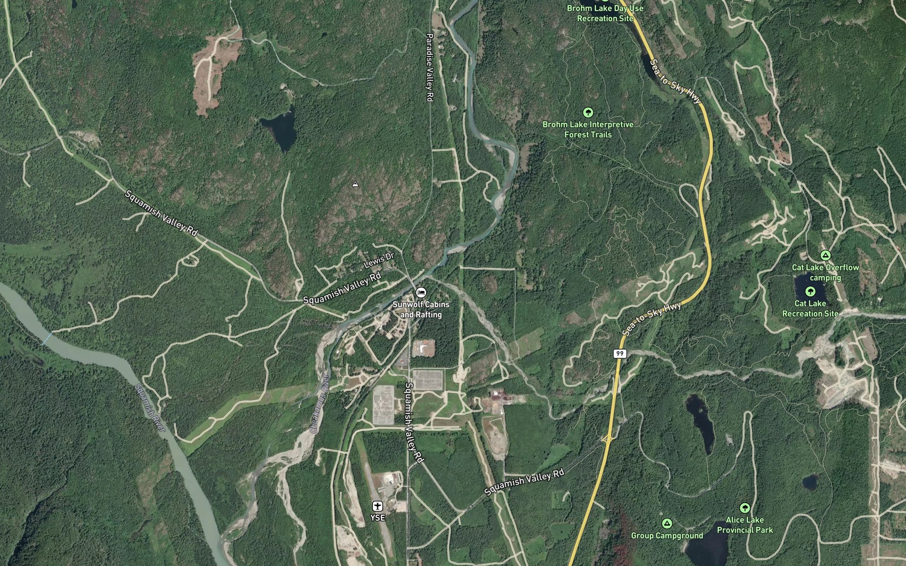 Satellite map of the Cheekye River