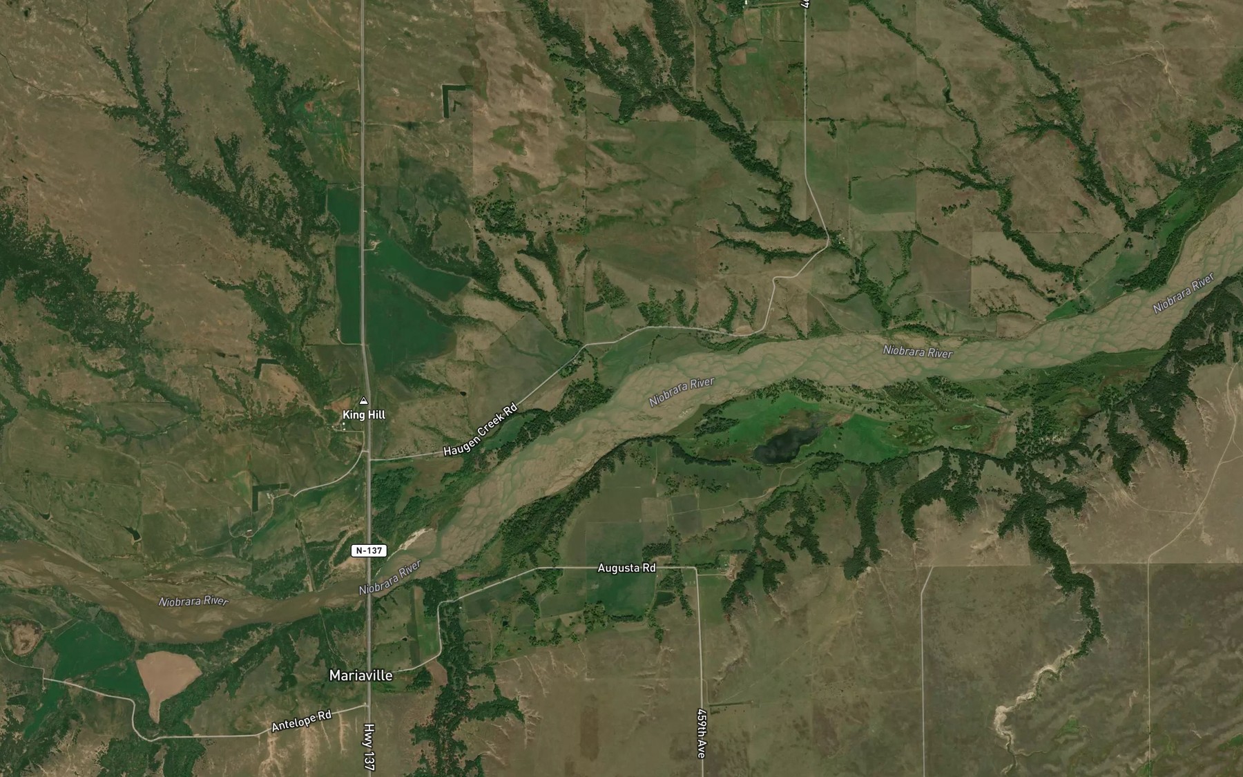 Satellite map of the Anne Creek