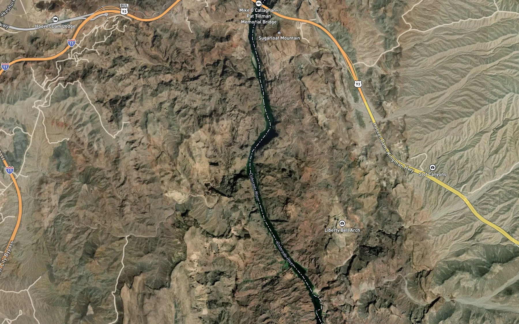 Satellite map of the Lost Man Hot Spring