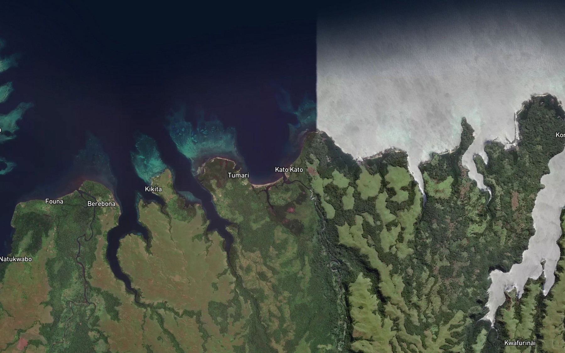 Satellite map of the Tamari River