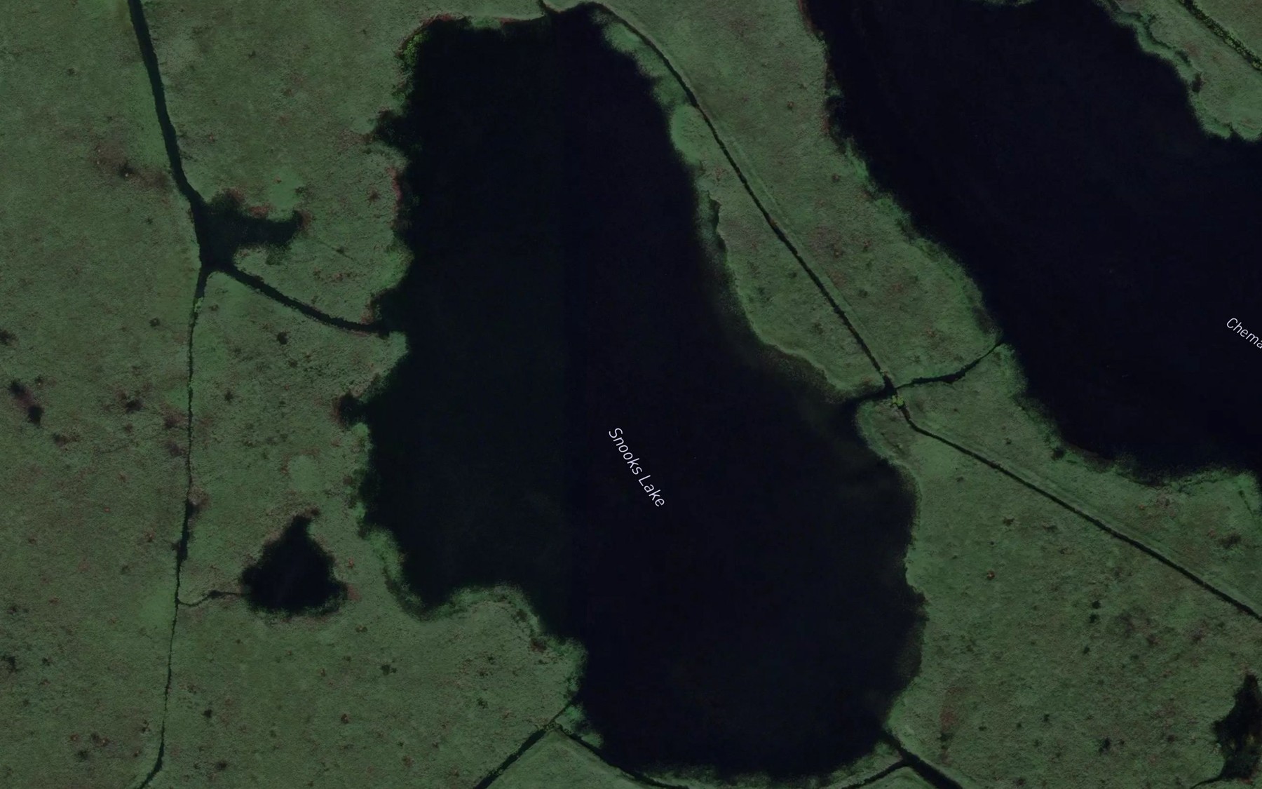 Satellite map of the Snooks Lake