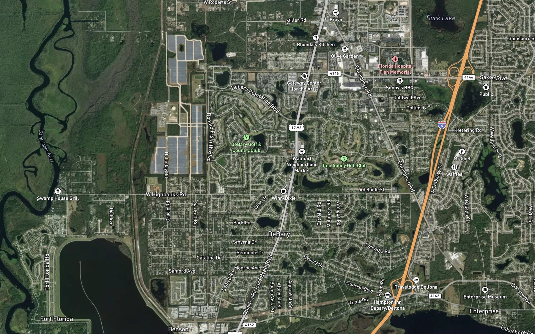 Satellite map of the Lake Anna Marie
