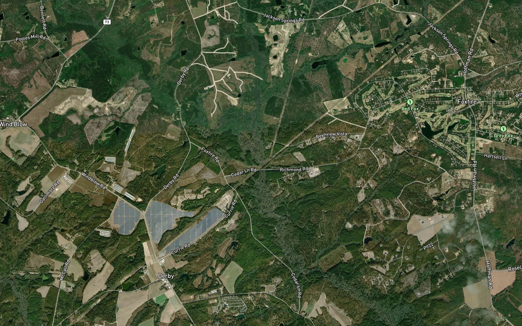 Satellite map of the Jackson Creek