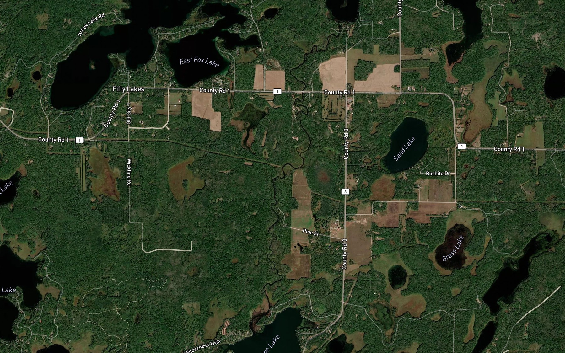 Satellite map of the Fox Creek