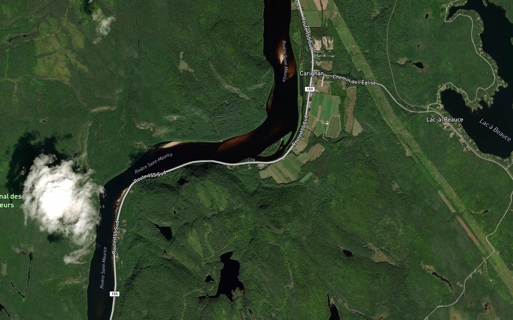 Satellite map of the Ruisseau de la Petite Peche