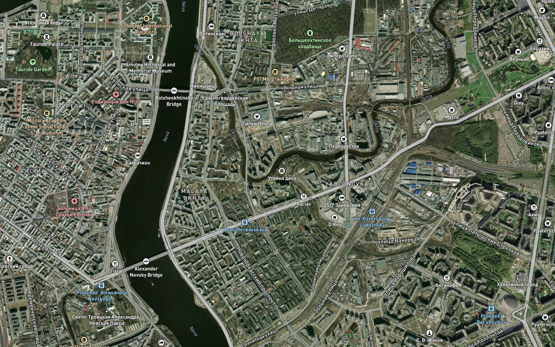 Satellite map of the Okkervil'