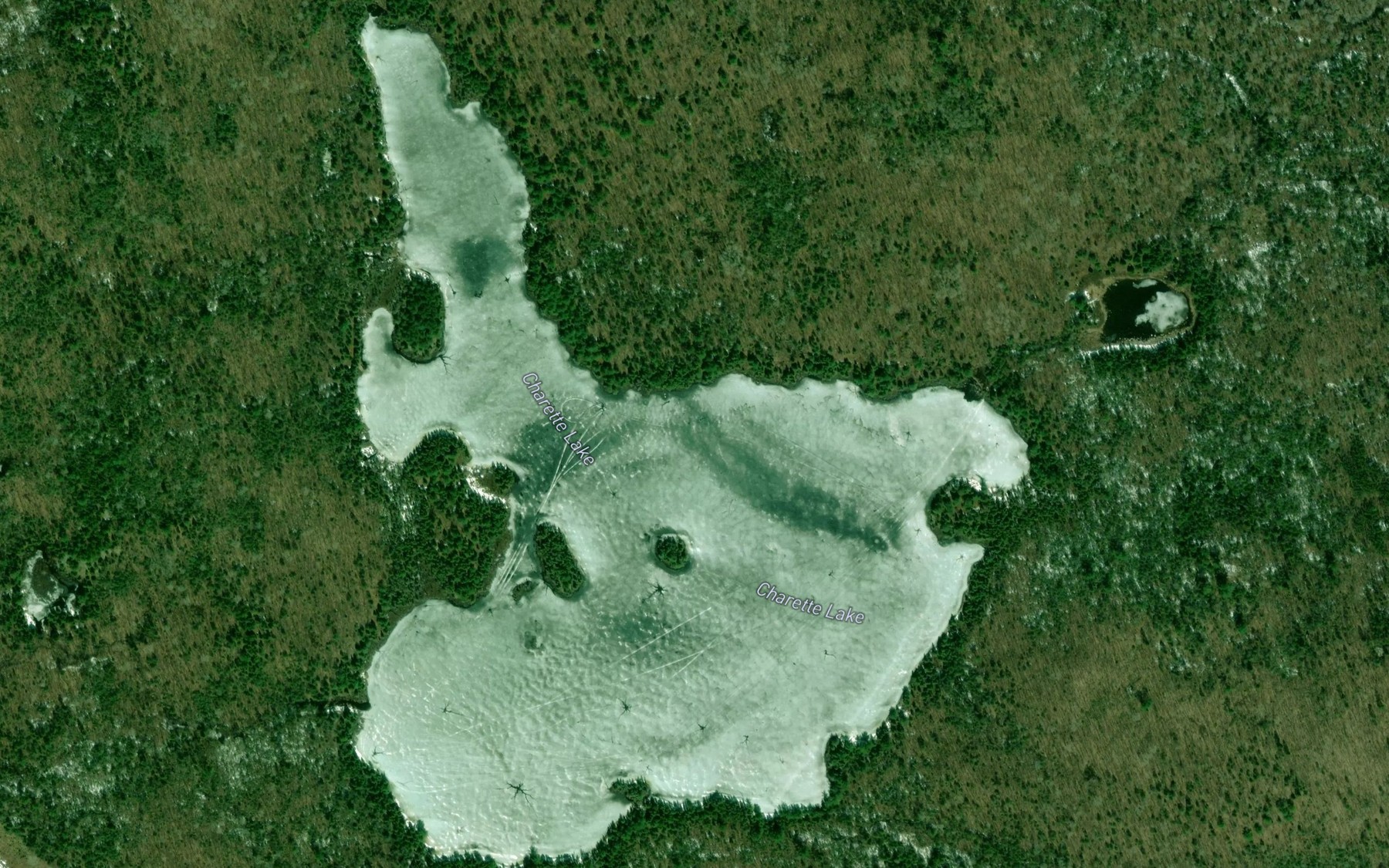 Satellite map of the Charette Lake