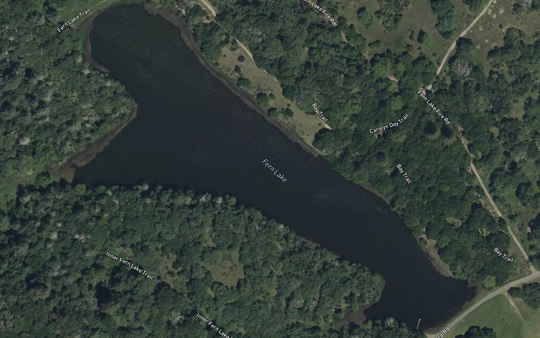 Satellite map of the Fern Lake