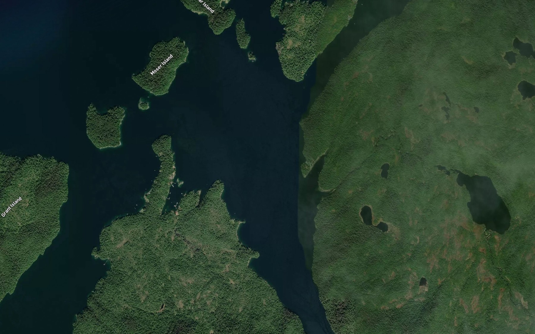 Satellite map of the Moser Bay