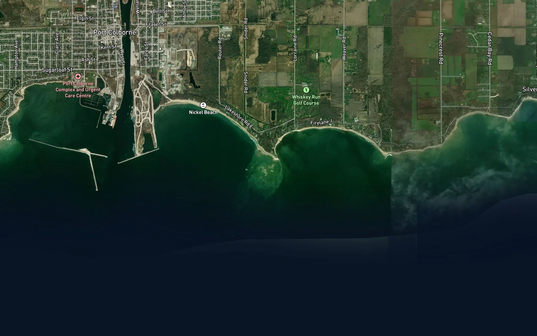 Satellite map of the Cassaday Reef