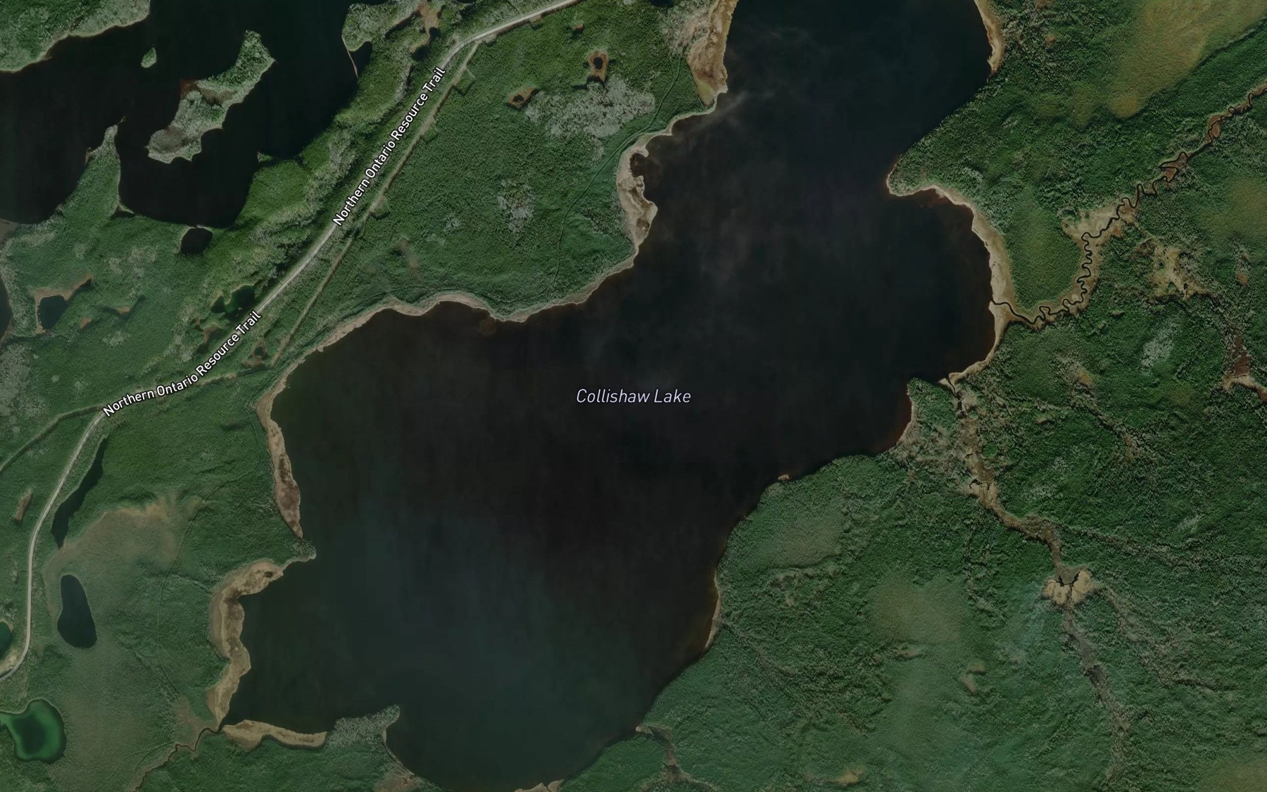 Satellite map of the Collishaw Lake