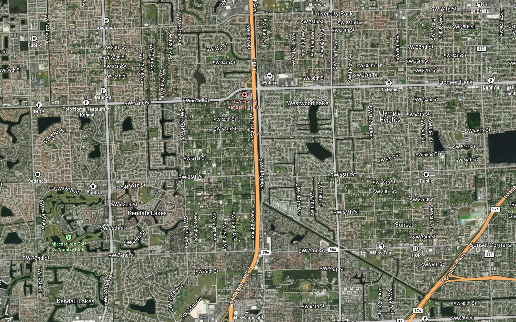 Satellite map of the Snapper Creek Canal Number C-2