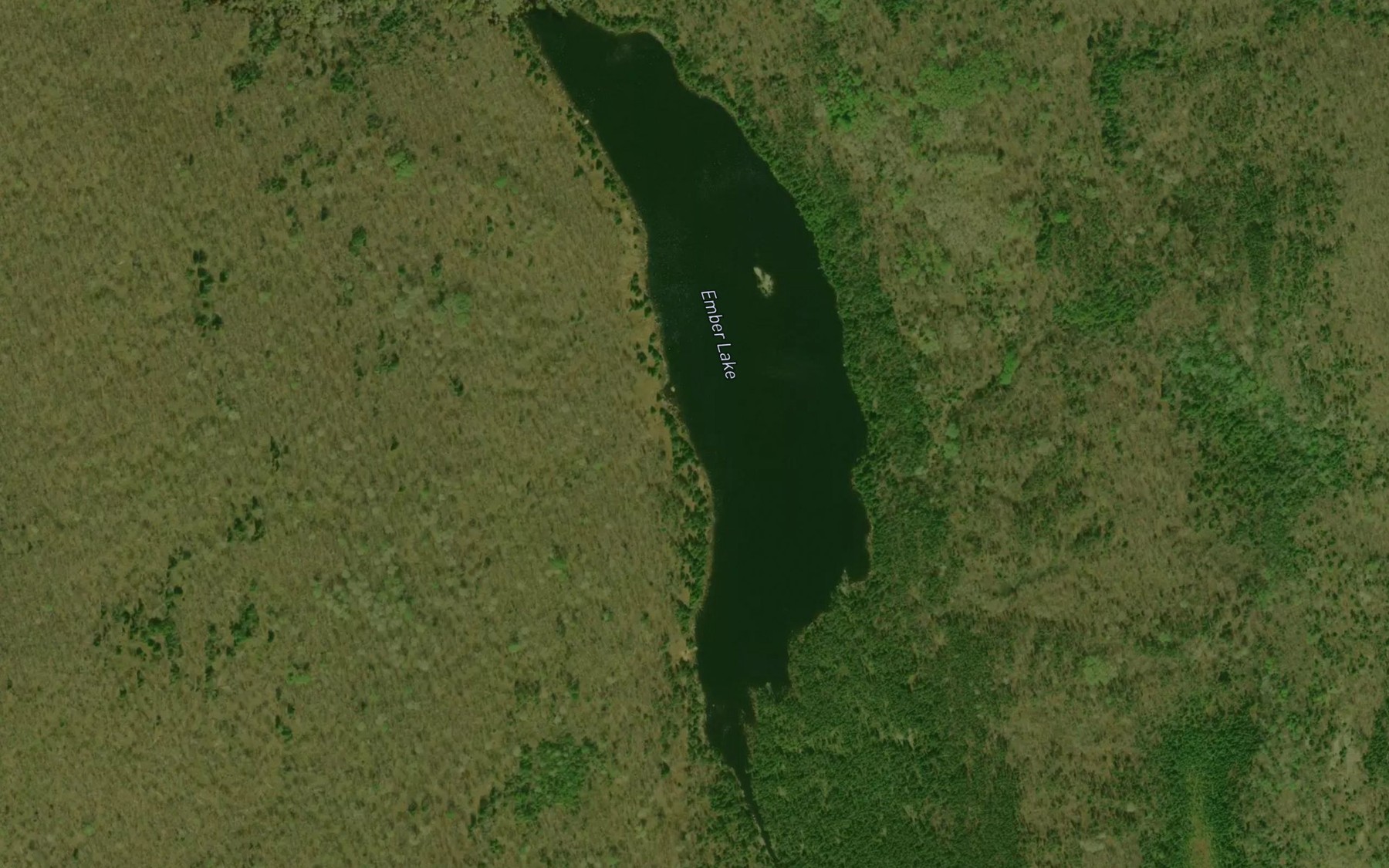 Satellite map of the Ember Lake
