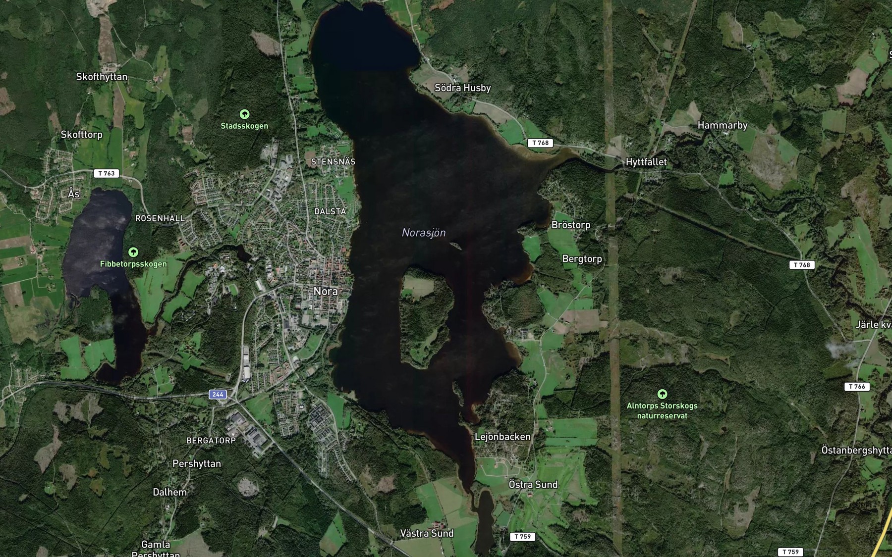 Satellite map of the Norasjon