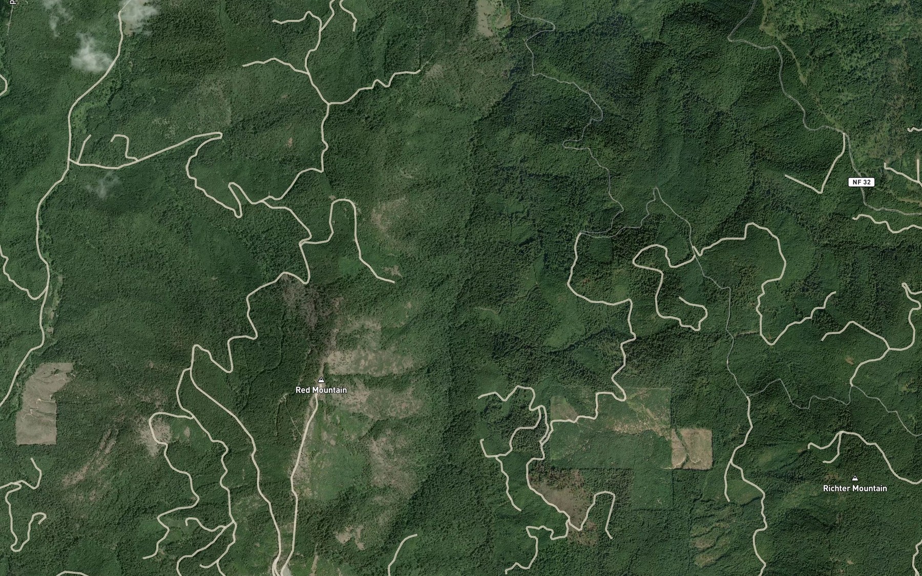 Satellite map of the White Creek