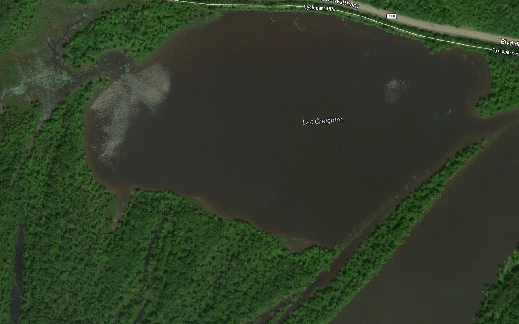 Satellite map of the Lac Creighton