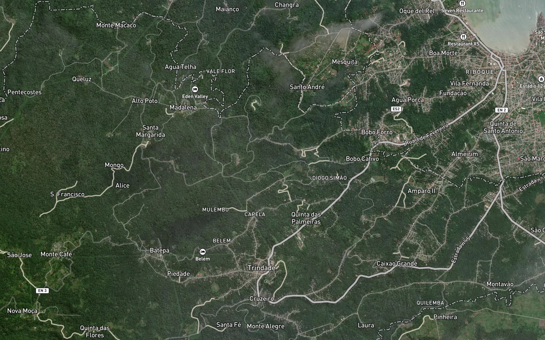 Satellite map of the Agua Palito