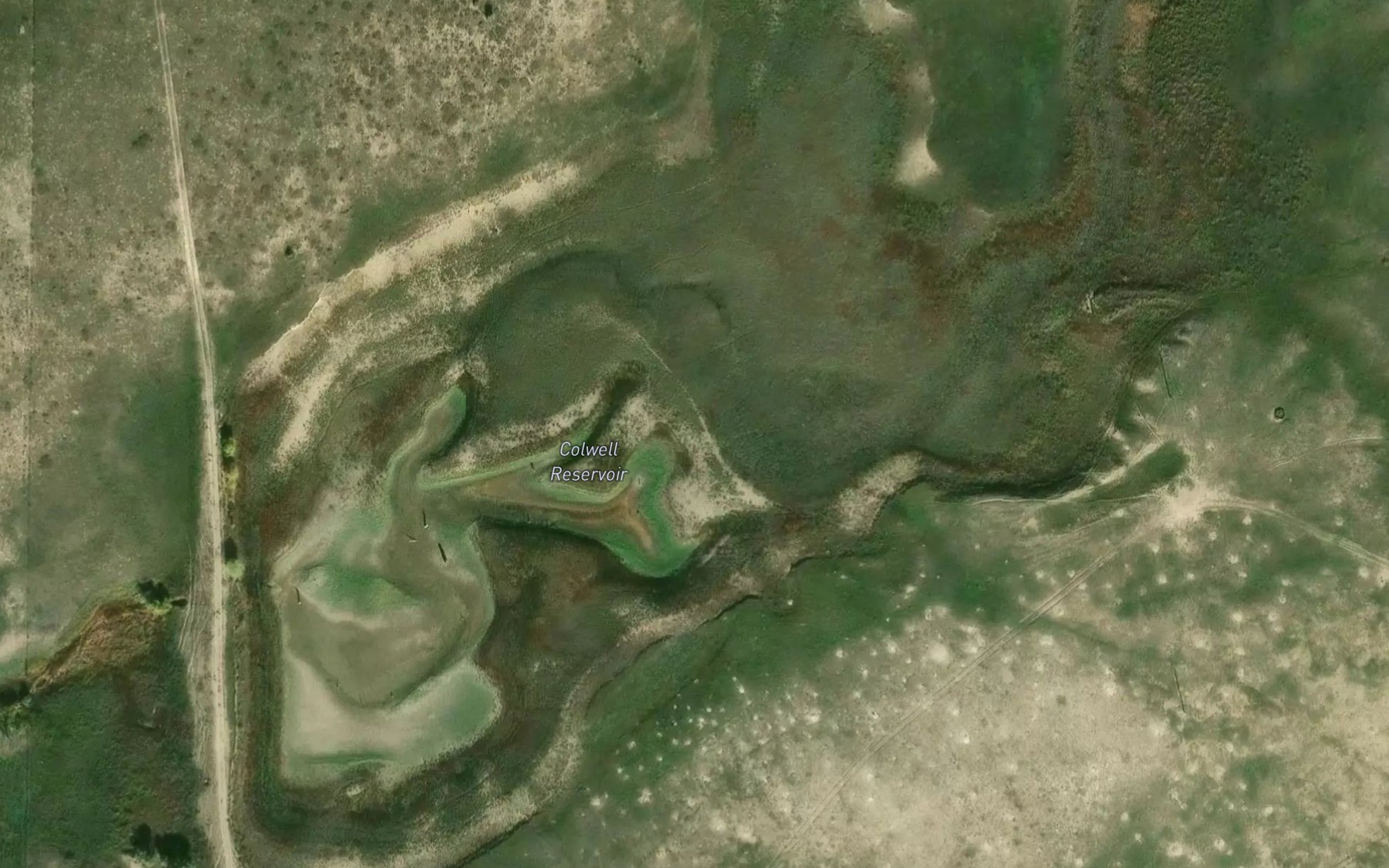 Satellite map of the Colwell Reservoir