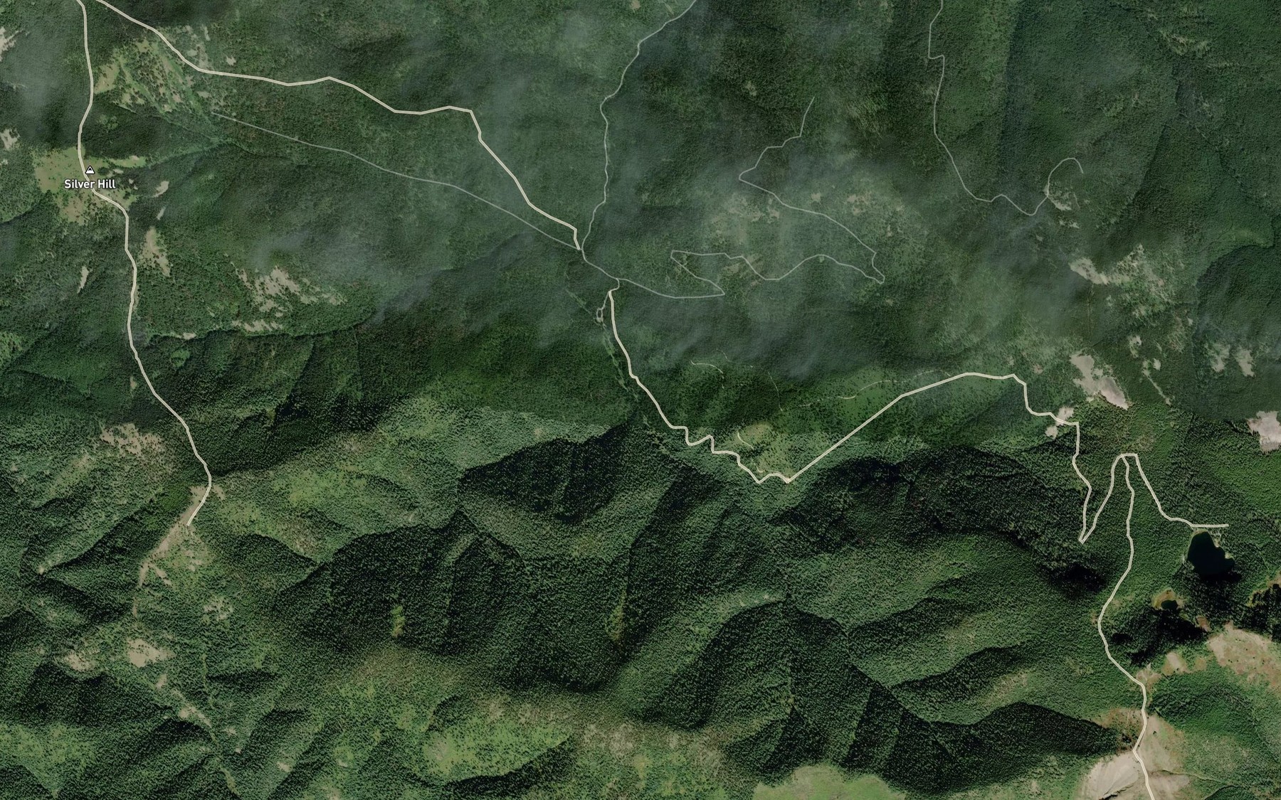Satellite map of the Dot Creek