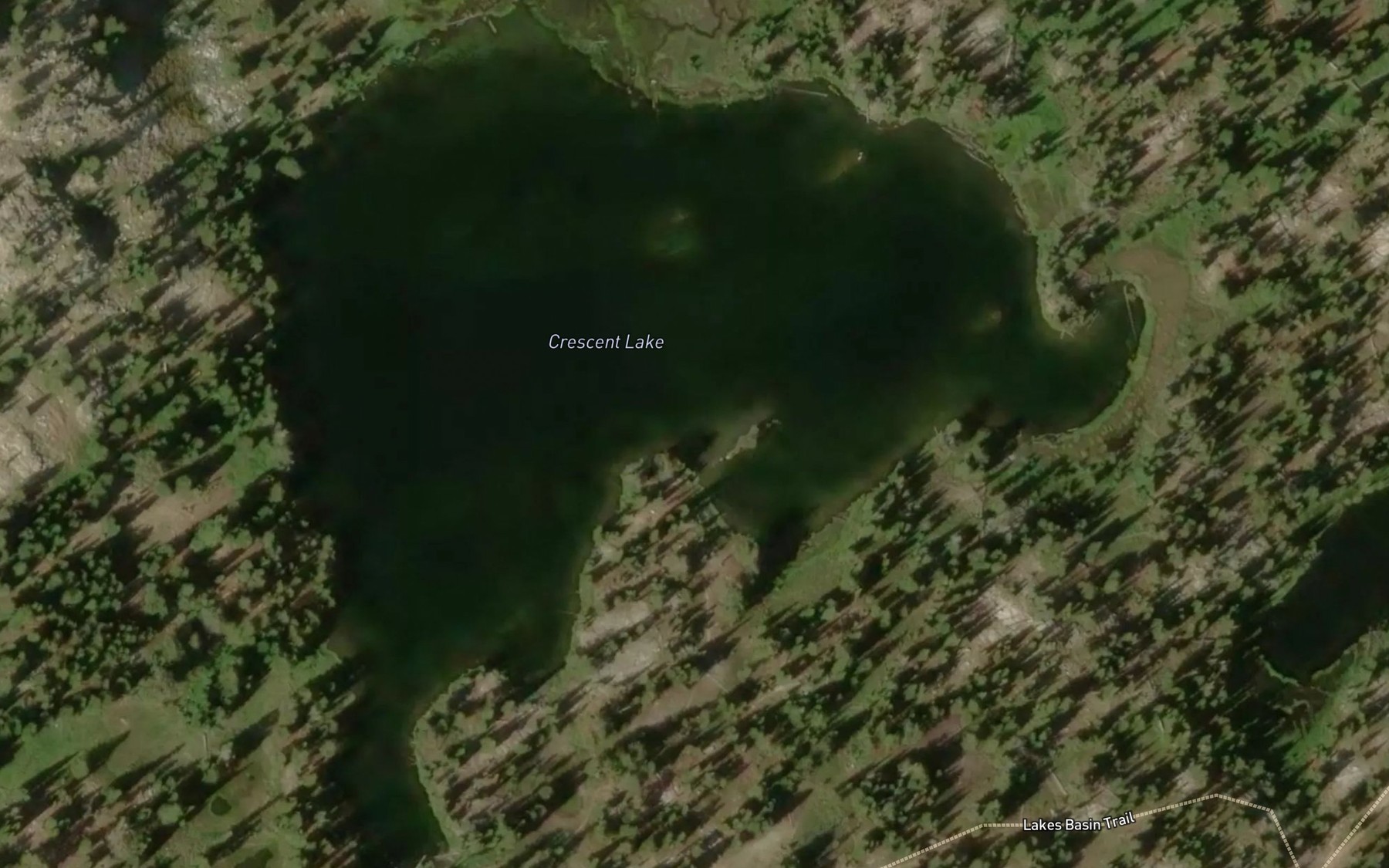 Satellite map of the Crescent Lake