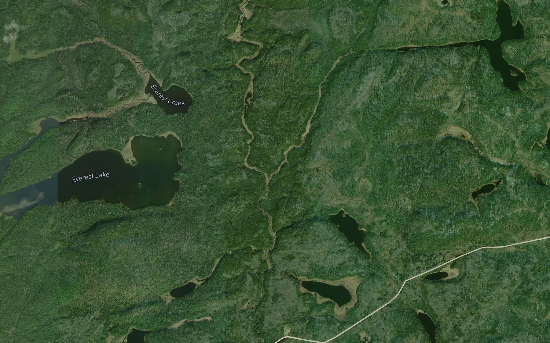 Satellite map of the Pond Creek