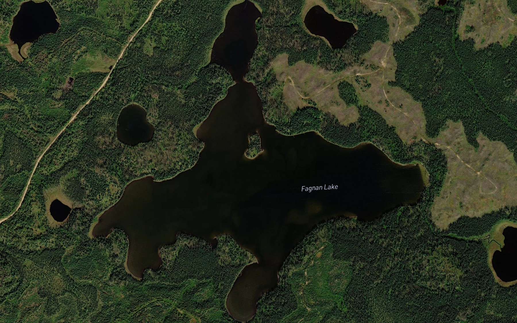 Satellite map of the Fagnan Lake
